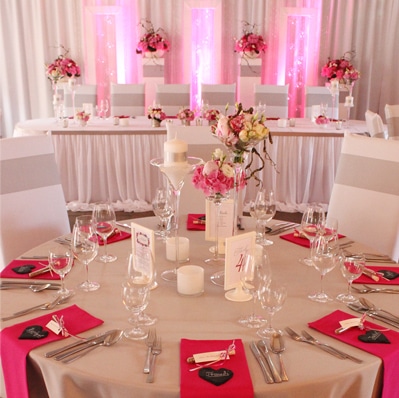 Hochzeitdeko modern in pink